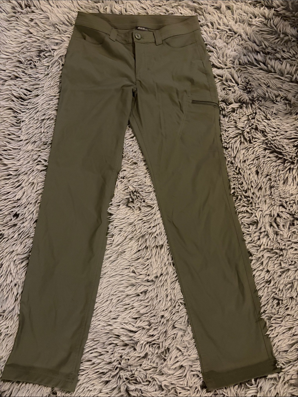 Eddie Bauer Olive Straight-Leg Utility Pants